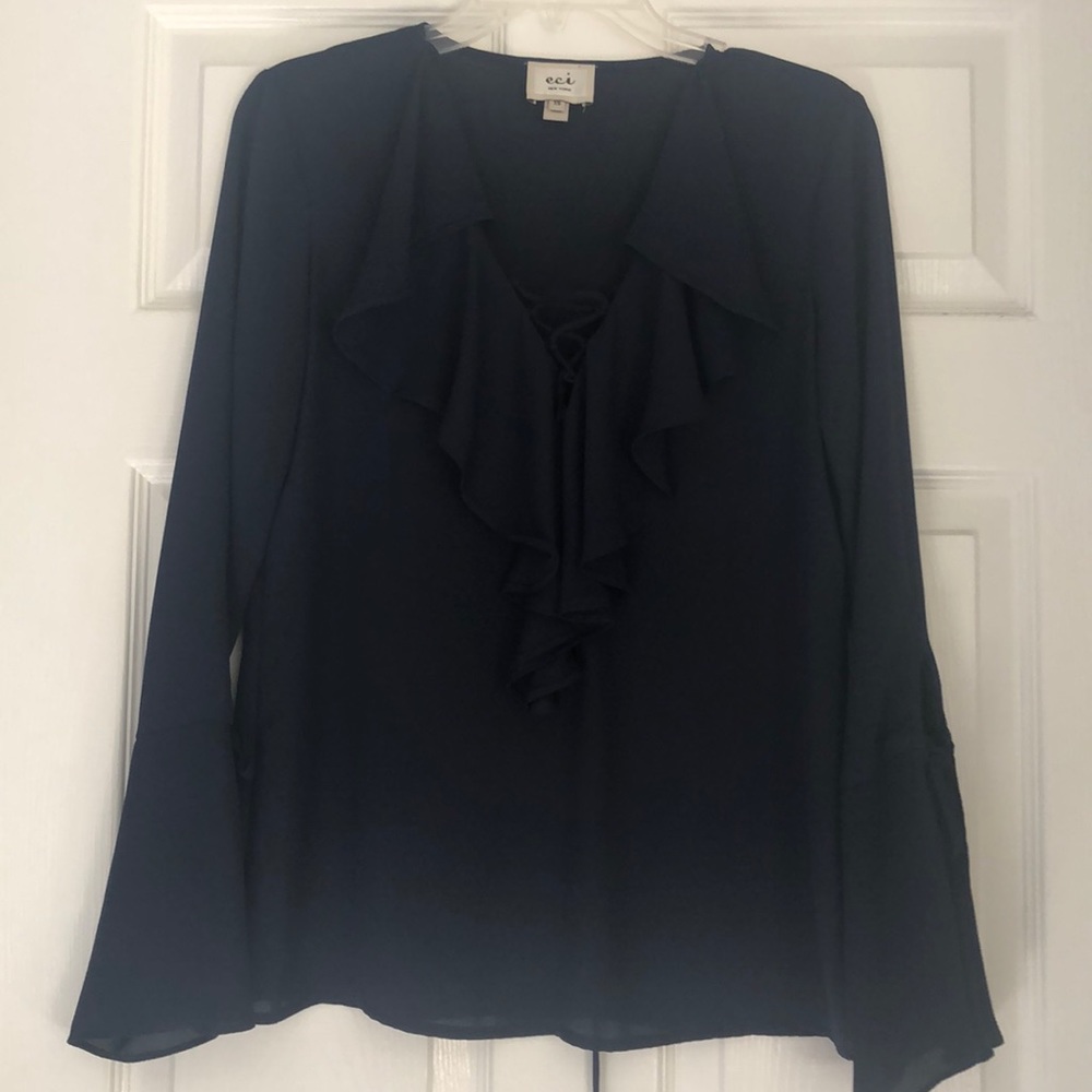 ECI navy blue blouse, XS